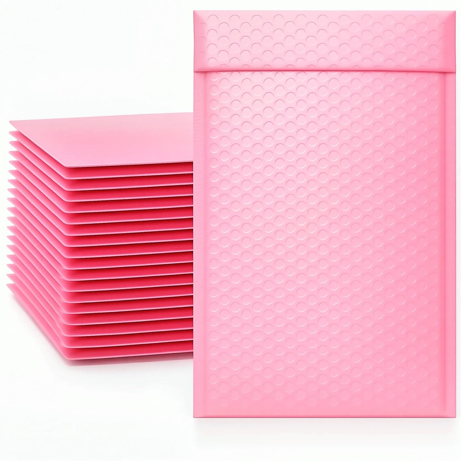 50 PCS Poly Bubble Mailers, A5 Bubble Envelopes 180mm x 280mm (7.1 x 11 in), Self-Sealing Waterproof A5 Padded Envelopes for Mailing and Packaging Small Items (Pink)