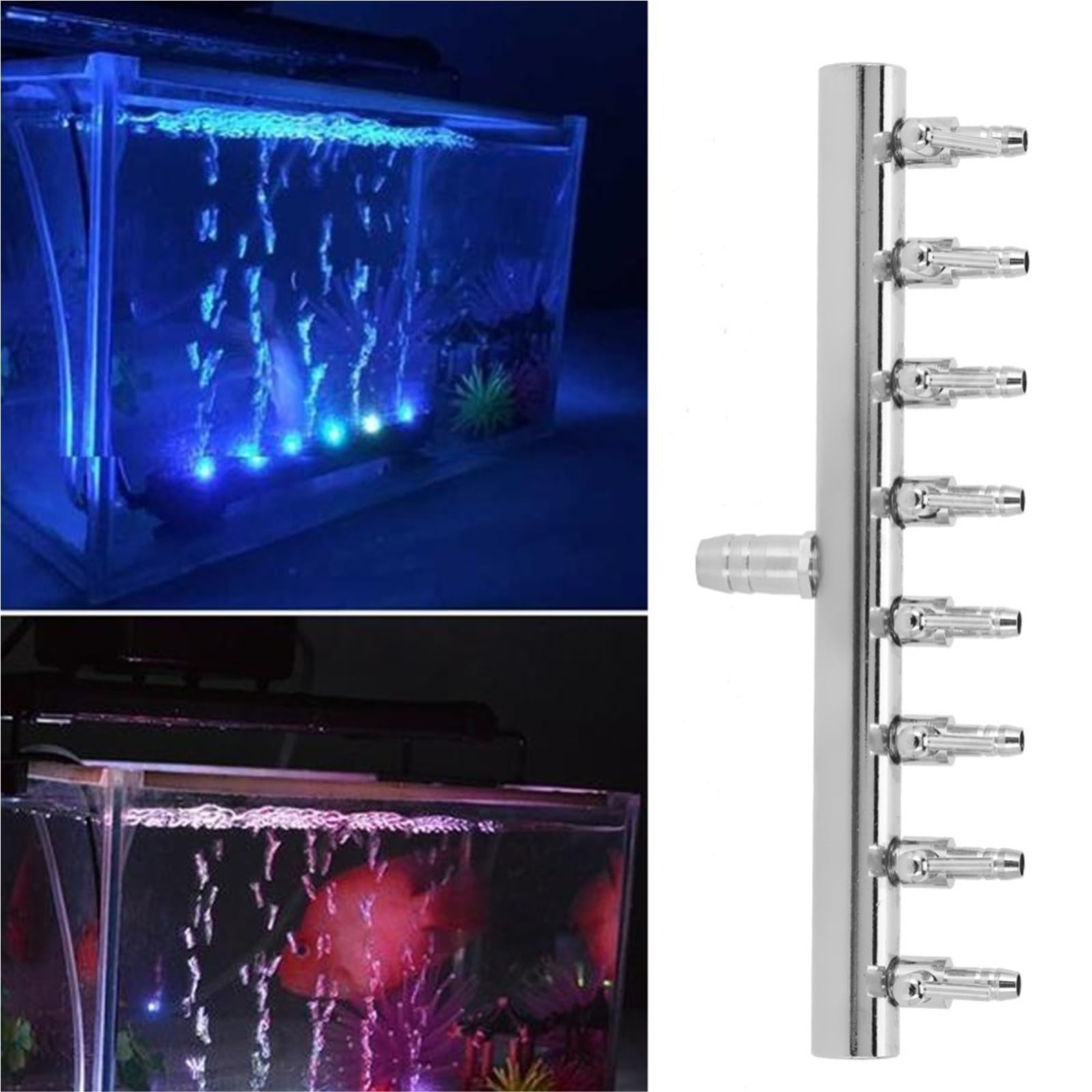 Aquarium-Luftventil aus Edelstahl, 8-Wege/12-Wege, Chrom-Kupfer-Sauerstoffrohr-Verteiler, Metallkonstruktion für Pumpen, Raumluftsysteme (12-Wege)