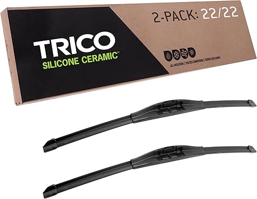 TRICO Silicone Ceramic™ (90-2222) 22 Inch & 22 inch pack of 2 Automotive Replacement Windshield Wiper Blades For my Car, Super Premium All Weather
