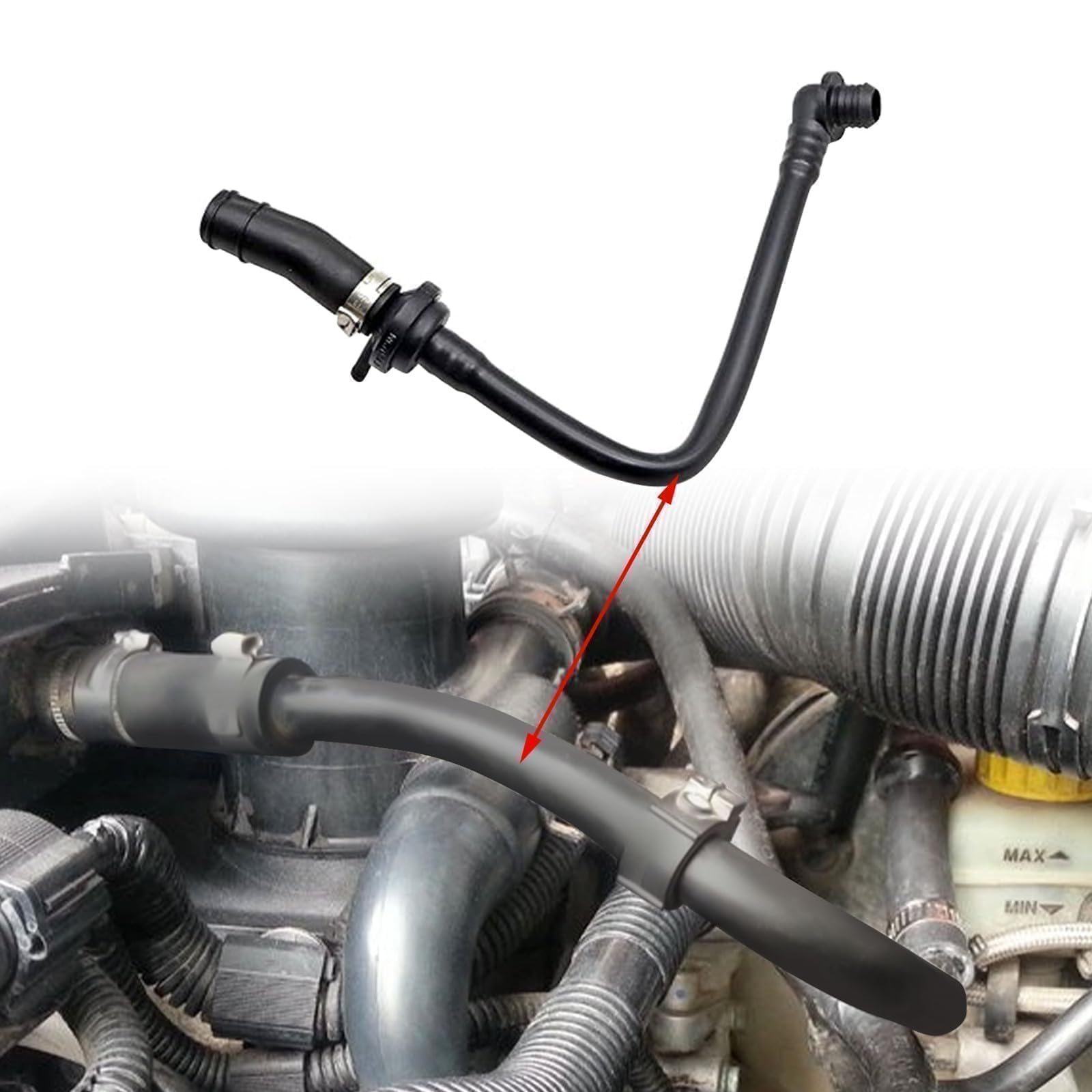 SecosAutoparts Brake Booster Vacuum Hose, 1J0612041GD Compatible with VW Jetta Golf 1998-2006, Beetle 1999-2005, Compatible with Audi A3 1997-2003