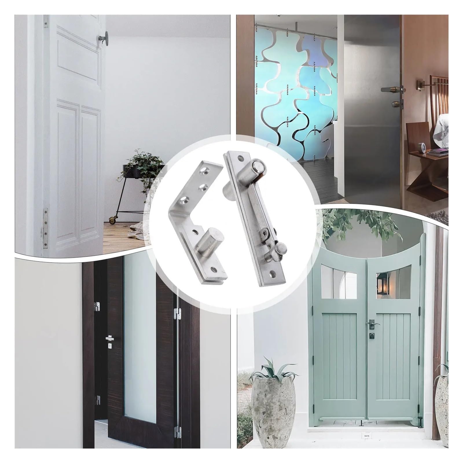 Bisagra de puerta reversible con cierre automático Bisagra De Puerta Pivotante Acero Inoxidable Cepillada Oculta