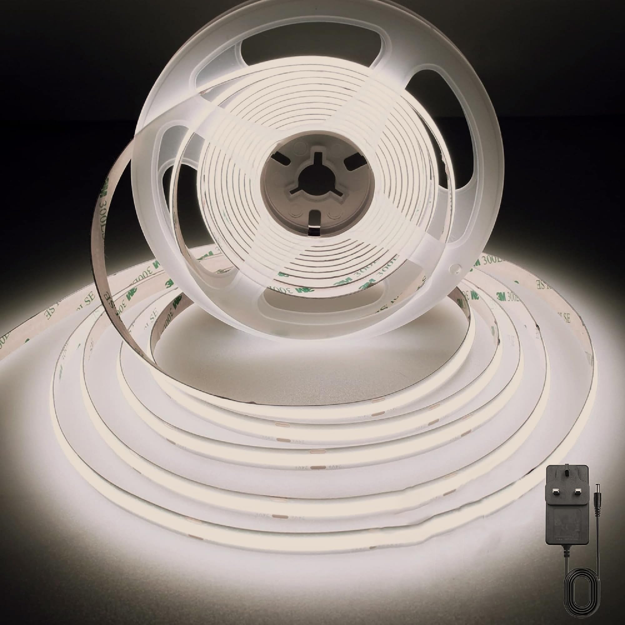 1M Natural White 12V Cob Led Strip Lights With 300 Leds/m 10W/m 1100Lm/m Cri 90-92 4000K Ultra Bright & Energy Efficient Lighting from B&Q