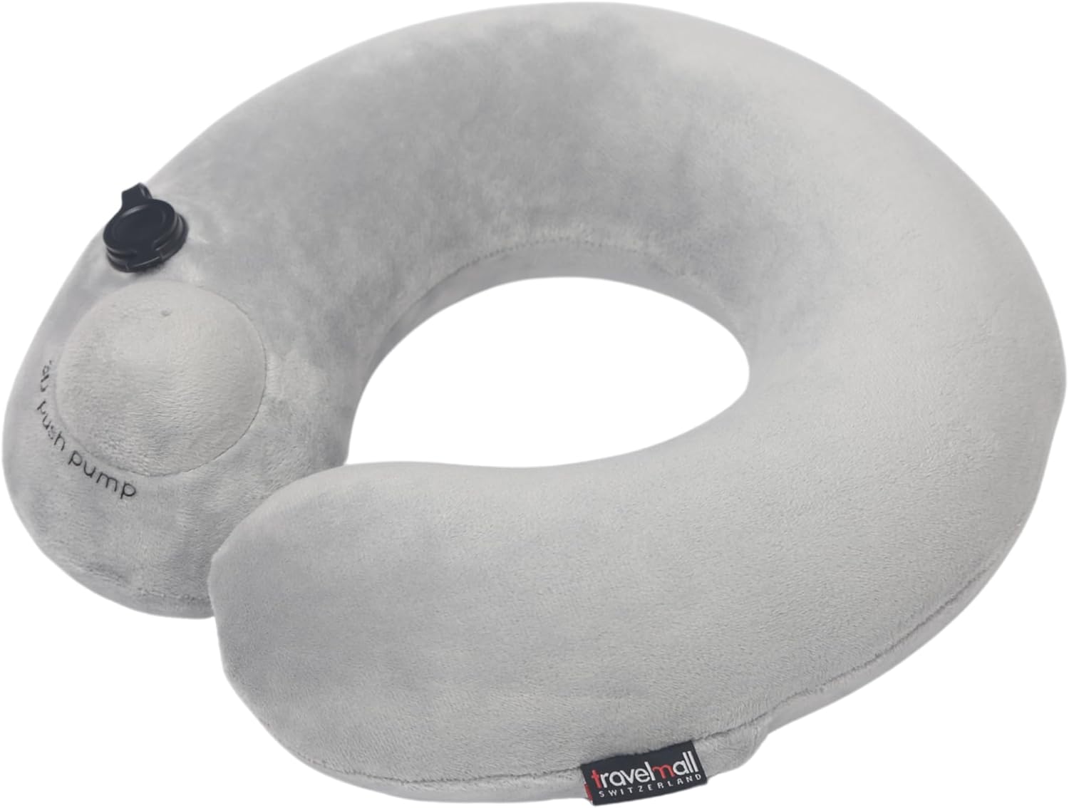 Switzerland Award-Winning Pocket-Pump Inflatable Neck Pillow, Single Pack with 3D Patented Pump – Grey Edition for Airplane, Train, and Car Travel Switzerland Award-Winning Pocket-Pump Inflatable Neck Pillow, Single Pack with 3D Patented Pump – Grey Edition for Airplane, Train, and Car Travel