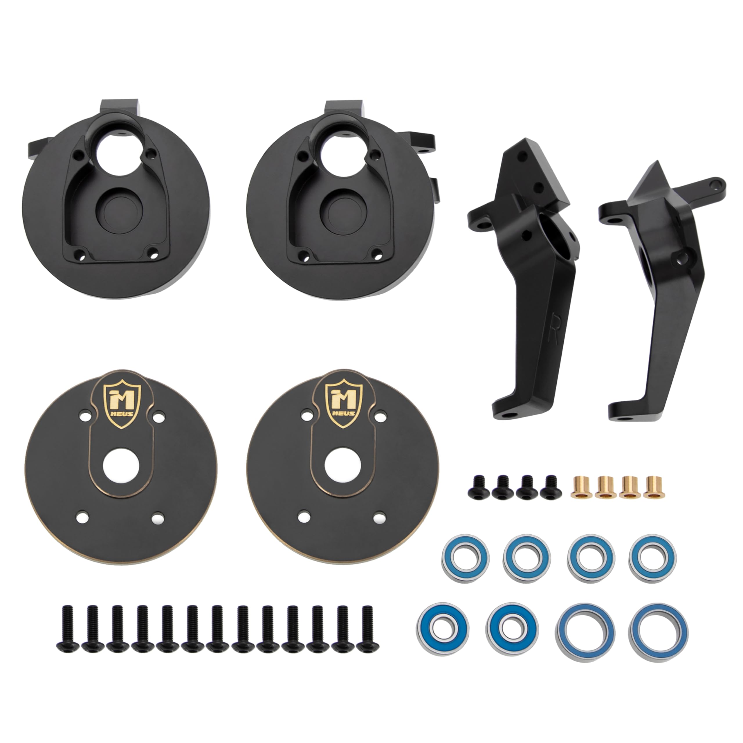 Photo 1 of MEUS Racing Brass Stub Axle Carrier Front Steering Knukles Kit for Axial 1/8 AXP8 GILAMON 2.2 4X4 RTR Trail Buggy Upgrades