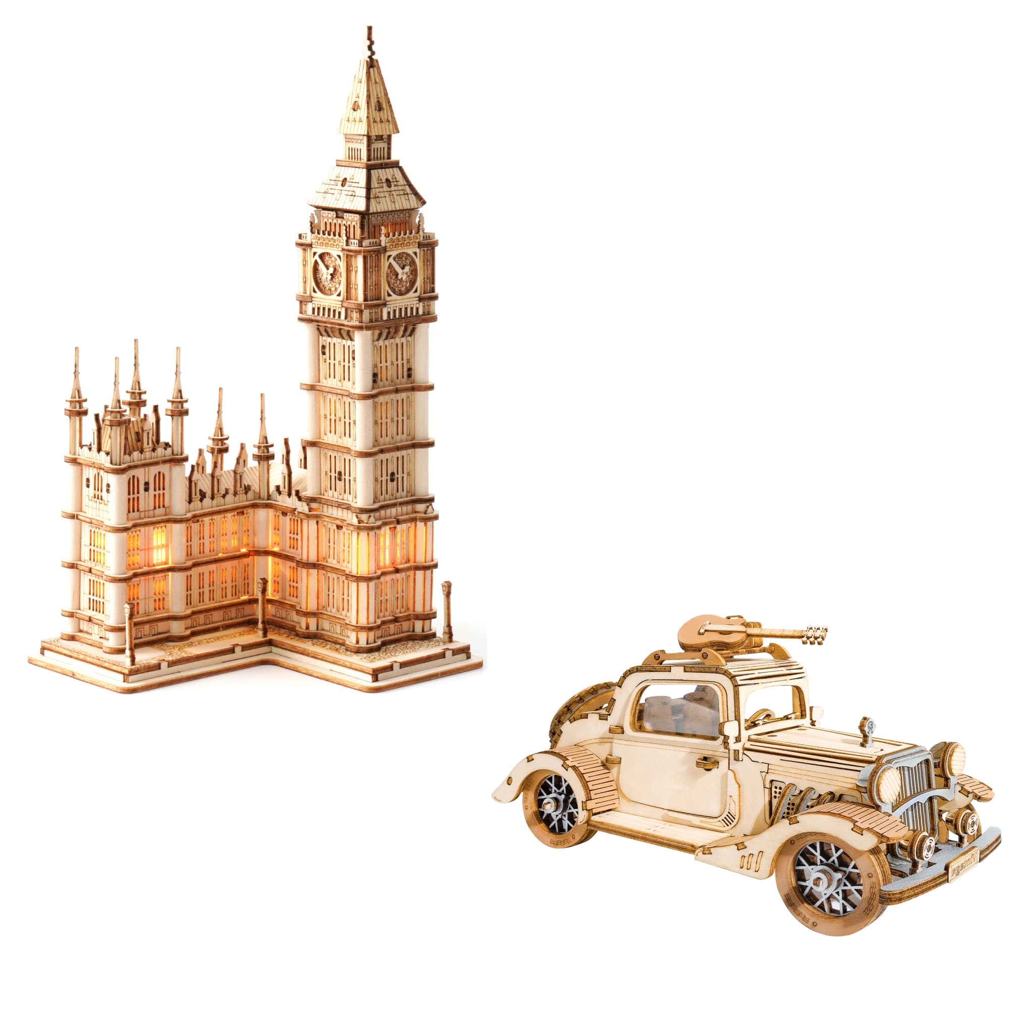 Amazon.com: ROBOTIME 3D Wooden Puzzle DIY Model Kit to Build