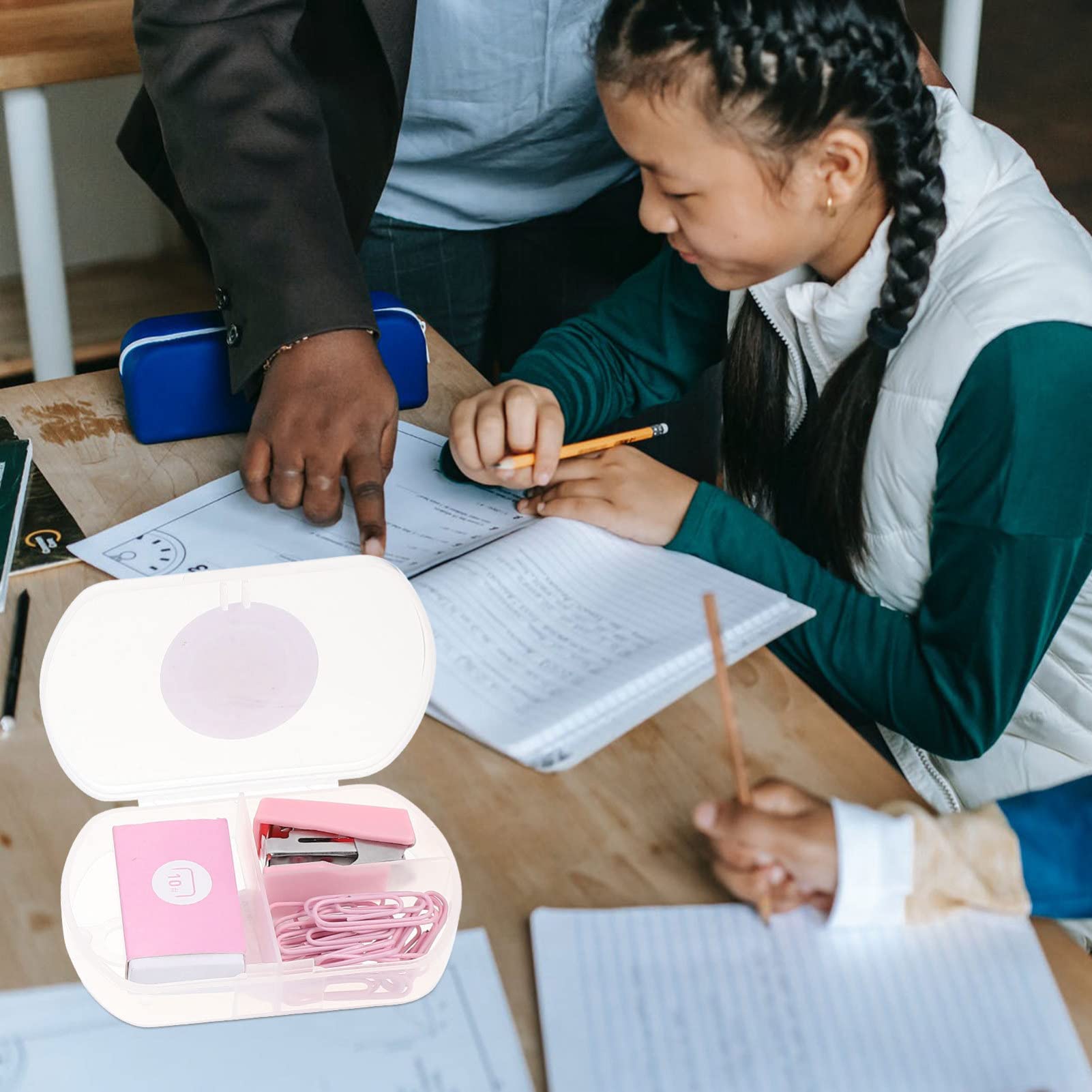 Ciieeo 9sets Ufficio Con Pinzatrice Colorata Clip Di Rilegatura e Strumenti Di Legatura Per Scuola e Lavoro Vivaci