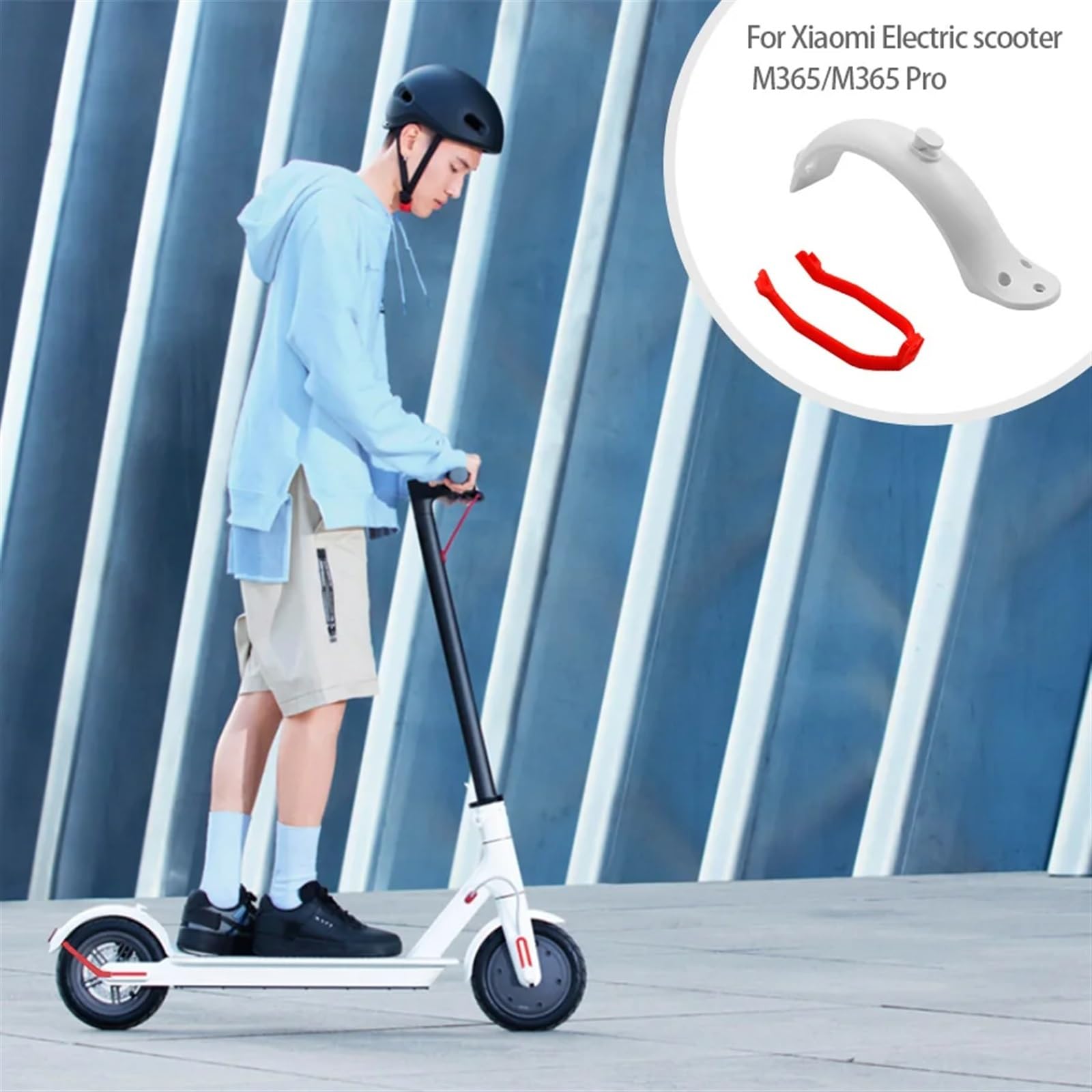Trottinette Electrique Garde Boue Garde-Boue Anti-éclaboussures for Pneu de Scooter électrique avec feu arrière, kit de vis de Garde-Boue Avant et arrière