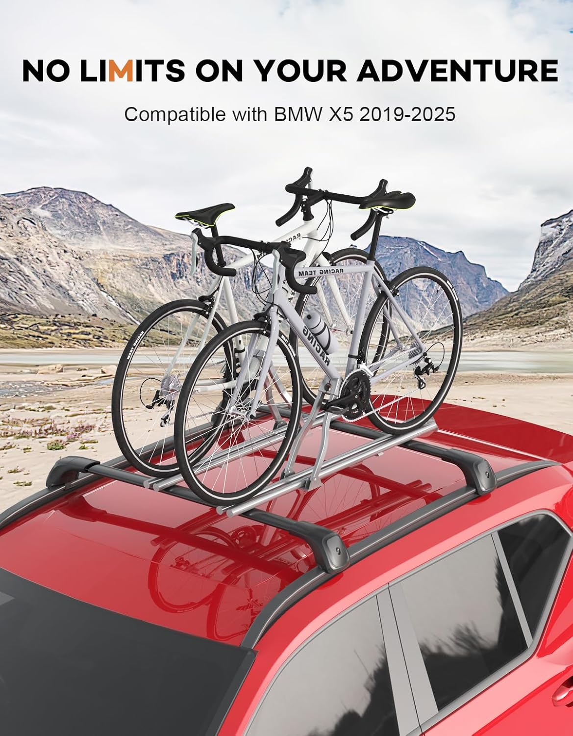 Wonderdriver Lockable Aluminum Roof Rack Cross Bars 330 lb for BMW X5 G05 6