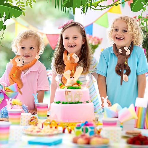 Miniatura 6 de Libima Paquete de 12 monos de peluche colgantes de 17.8 pulgadas, juguete de peluche grande con cierre de gancho y bucle, manos, decoraciones