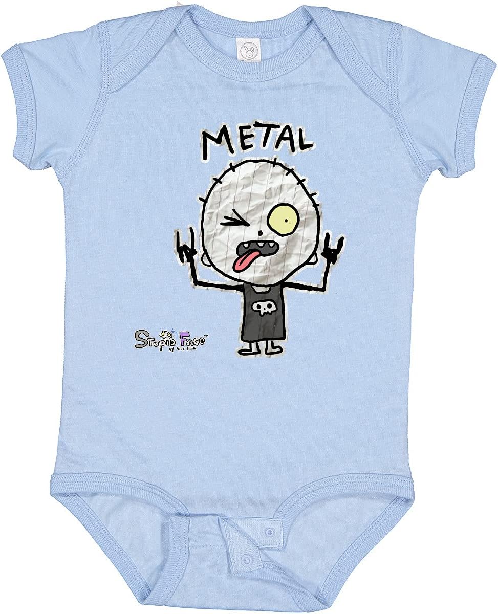 inktastic Metal Face Baby Bodysuit - Gus Fink Studios