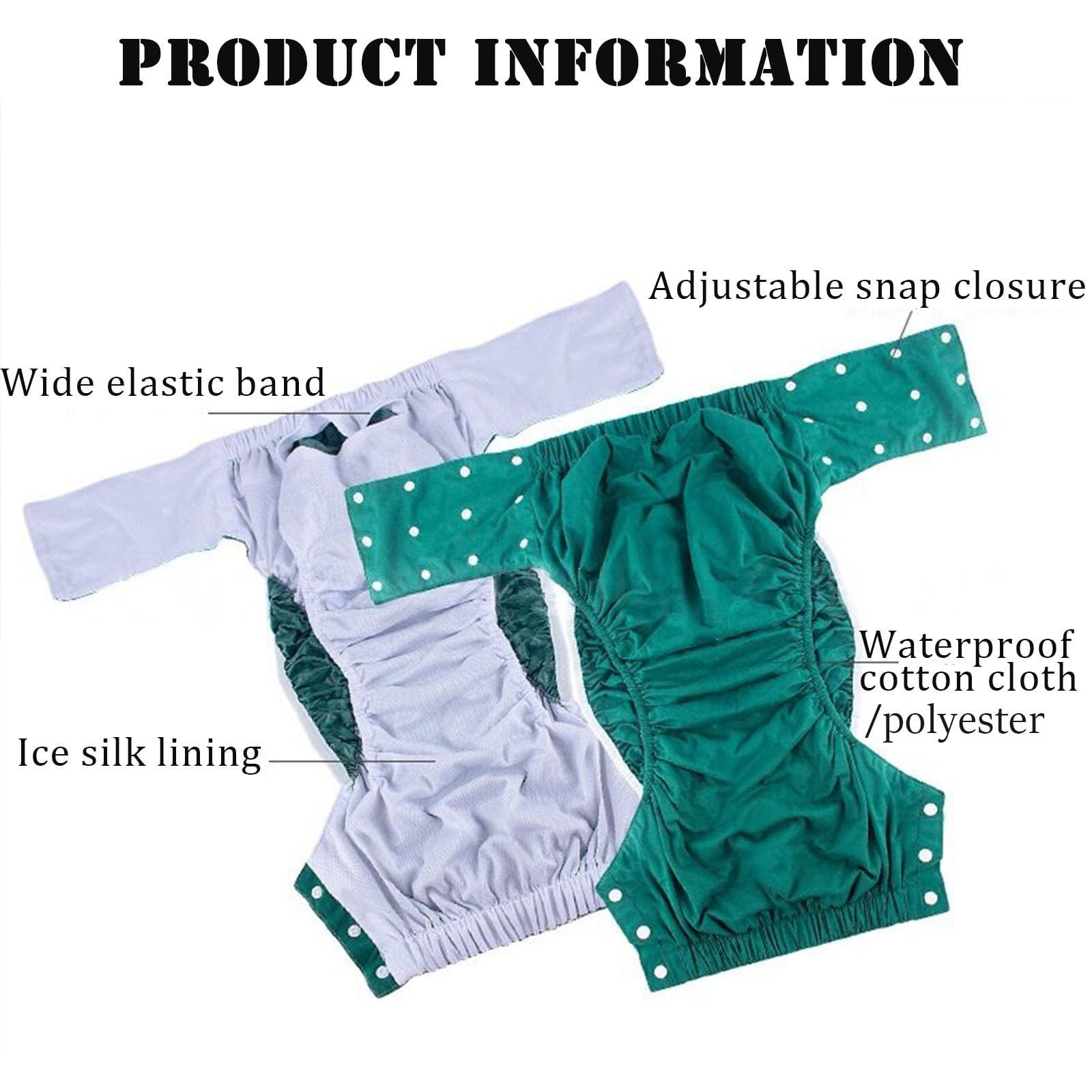 2 Stück Wiederverwendbare Stoffwindeln für Erwachsene,Waschbar Damen Höschen Inkontinenz Pants Männer Auslaufsichere Baumwoll Unterwäsche(Cotton Style 2,XX-Large)