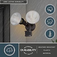 Vista 6 de VAXCEL Luz de inundación de seguridad para exteriores del atardecer al amanecer con sensor de movimiento de bronce, 2 cabezales de luz ajustables, 4