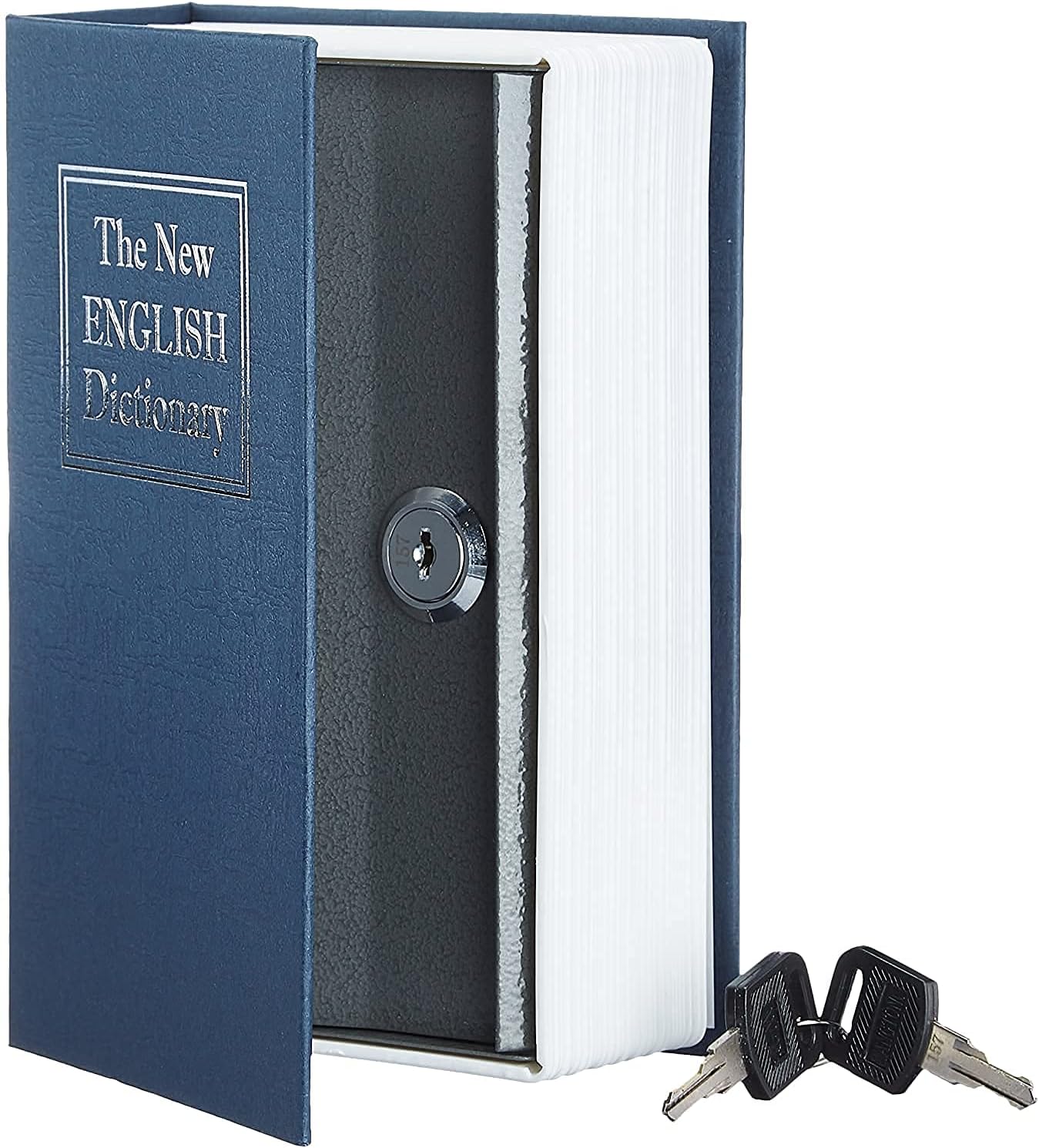 Book Safe Locker with Key Lock | Stainless Steel Hidden Dictionary Book Safe Box for Jewellery, Cash & Valuables | Home & Office Security Vault | 18 x 12 x 5.5 cm | Multicolour