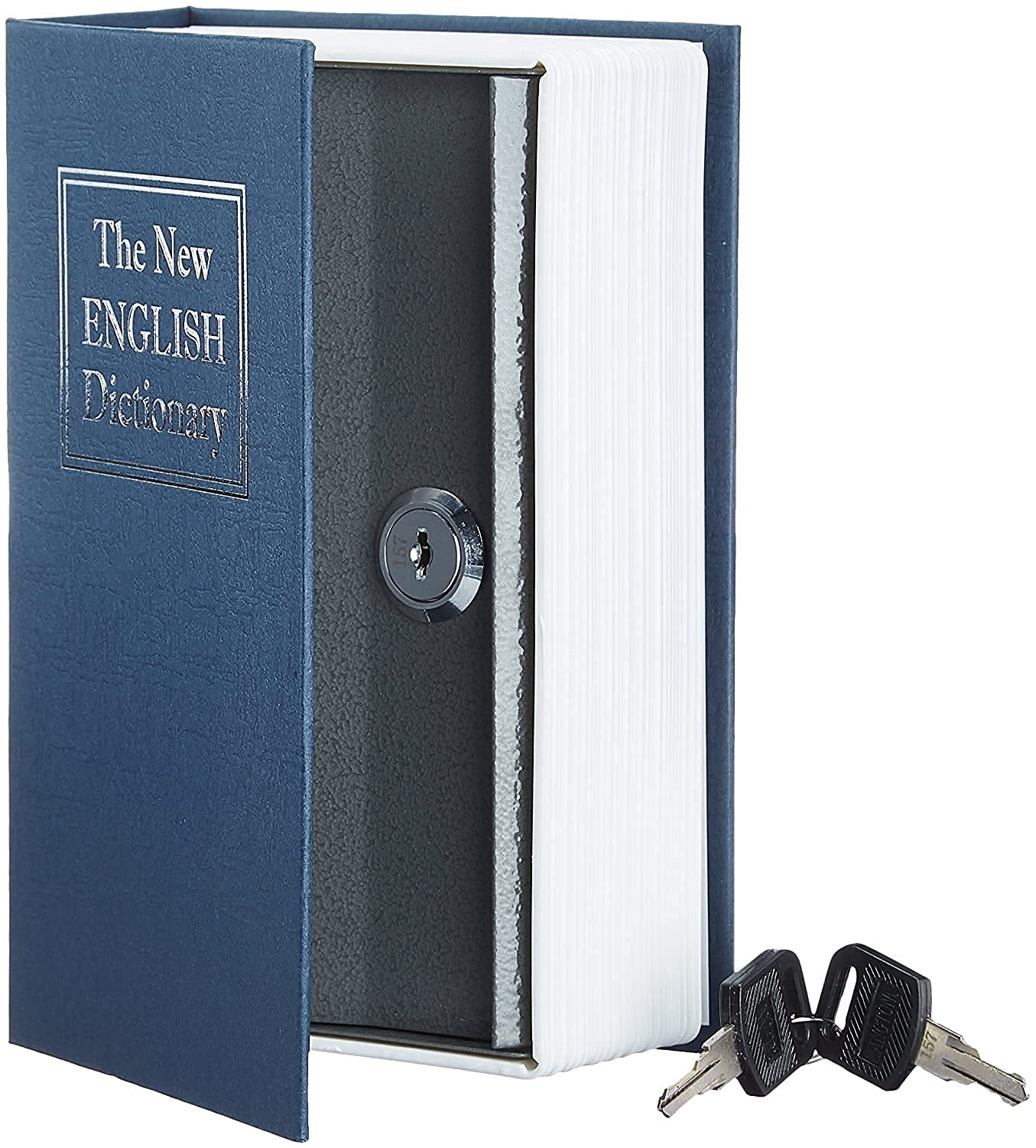 Fayby Metal Book Locker Dictionary Safe Vault with Key Lock Hidden Secret Book Safe Vault Jewelry Money Cash Box with 2Key Lock (Multicolor)-image-24