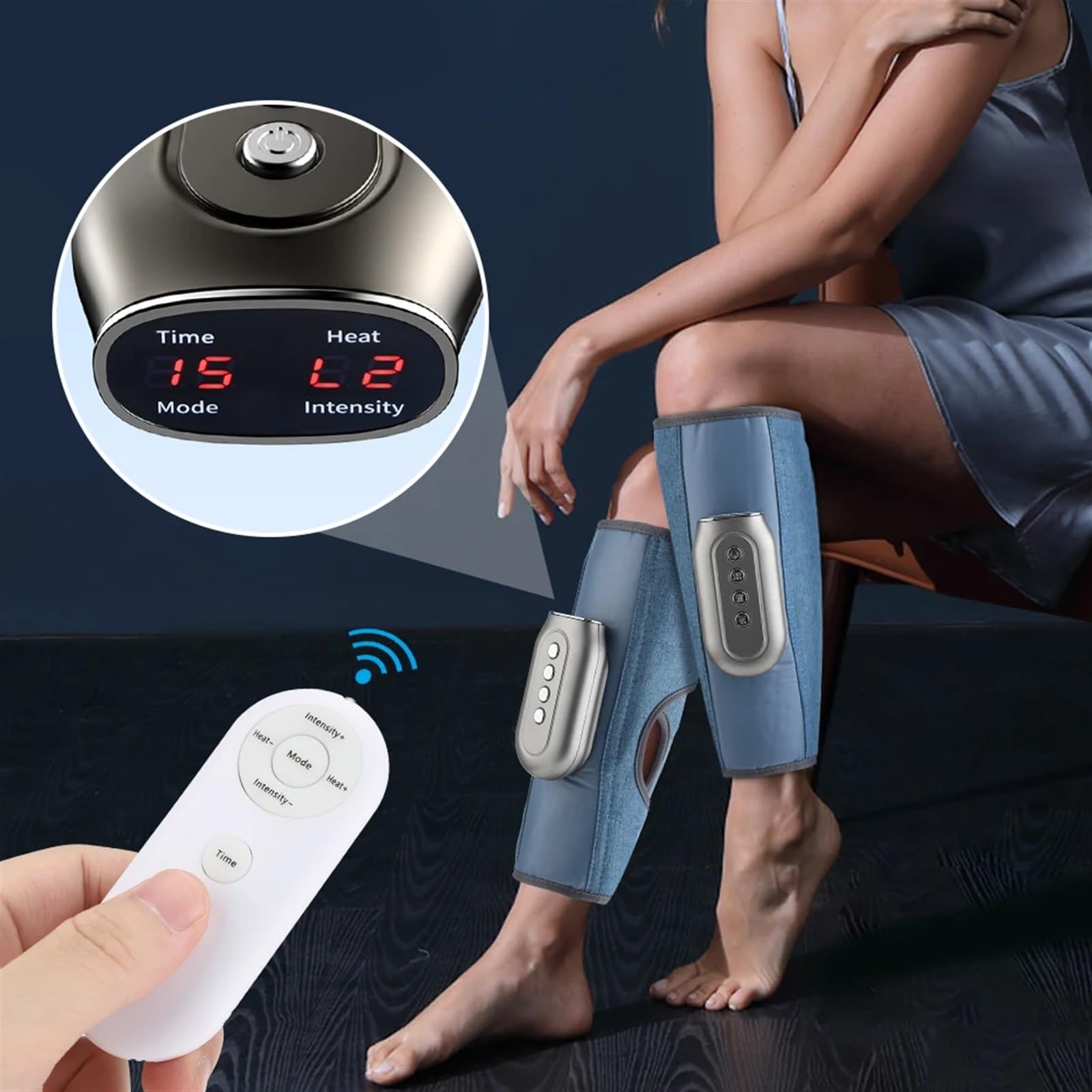 Máquina de masaje piernas, masajeador pies y pantorrillas, almohadilla térmica eléctrica, dispositivo, tratamiento relajación, instrumento, presoterapia Seguro de usar