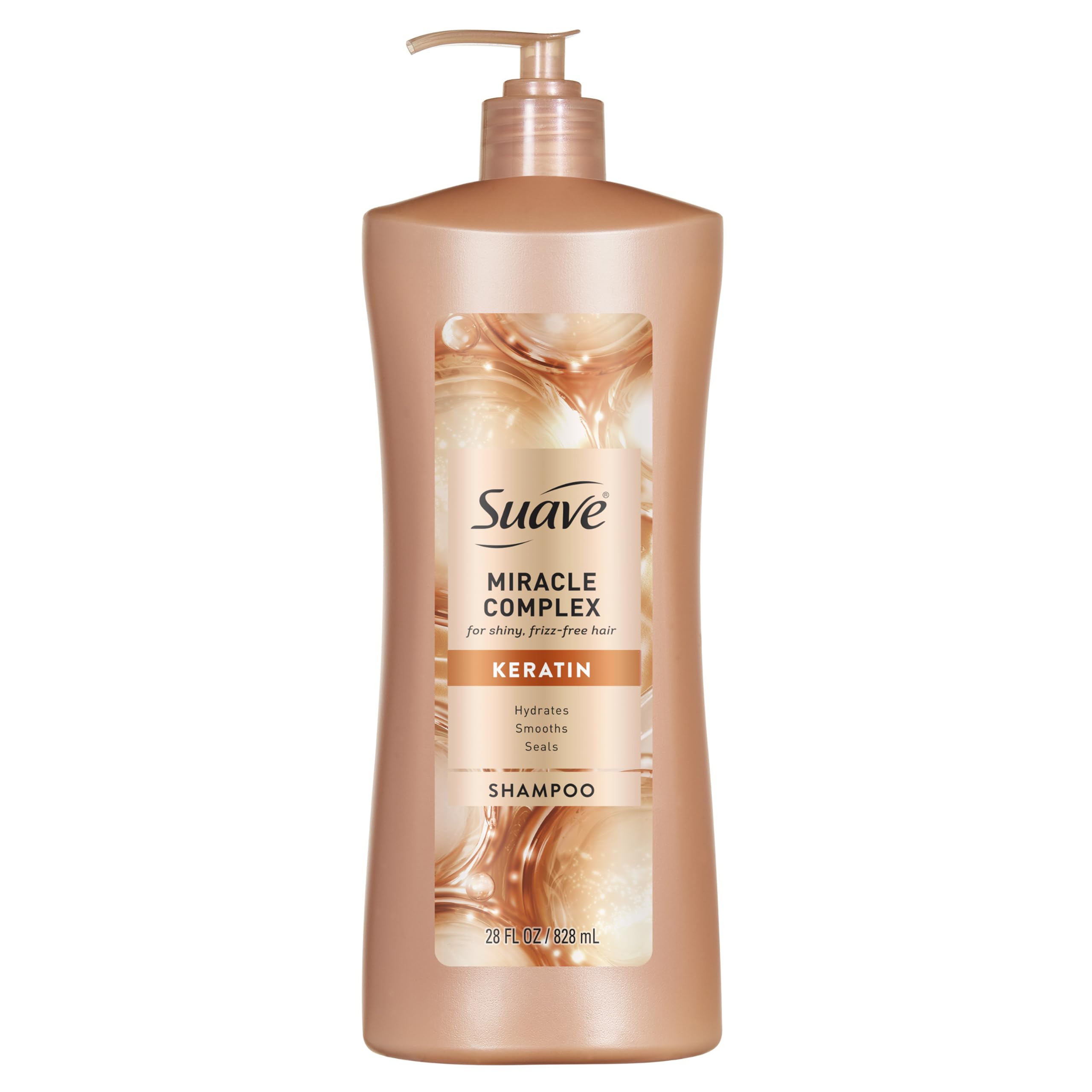 Suave Keratin Miracle Complex Shampoo for Shiny, Frizz-Free Hair, 28 oz
