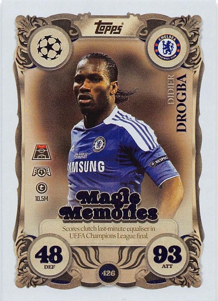 Match Attax 2025 2026 Didier Drogba Magic Memories Trading Card