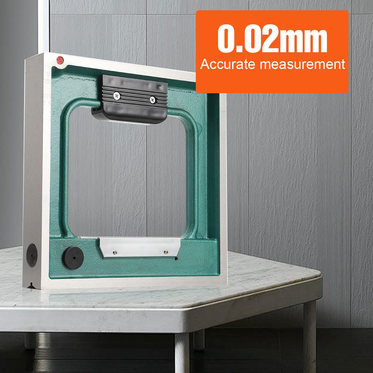 250mm Precision Level, Livello di Telaio Quadrato ad Alta Precisione 0.02mm livello di Montaggio in Acciaio Industriale, Bolla Livella con Custodia in Legno
