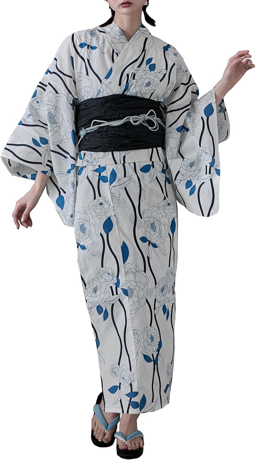 Amazon | [asaka] 大人浴衣ブランド 着付けのいらない簡単二部式浴衣