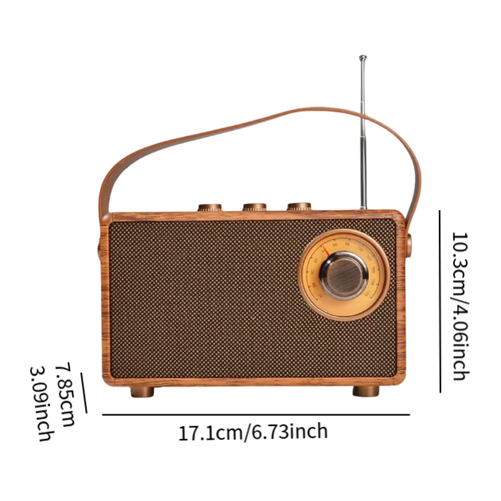 Enceinte Radio Portable avec poignée, Multifonction, Mini, alimentée par Batterie, décoration rétro pour Salle de Bain, Bureau, Chambre