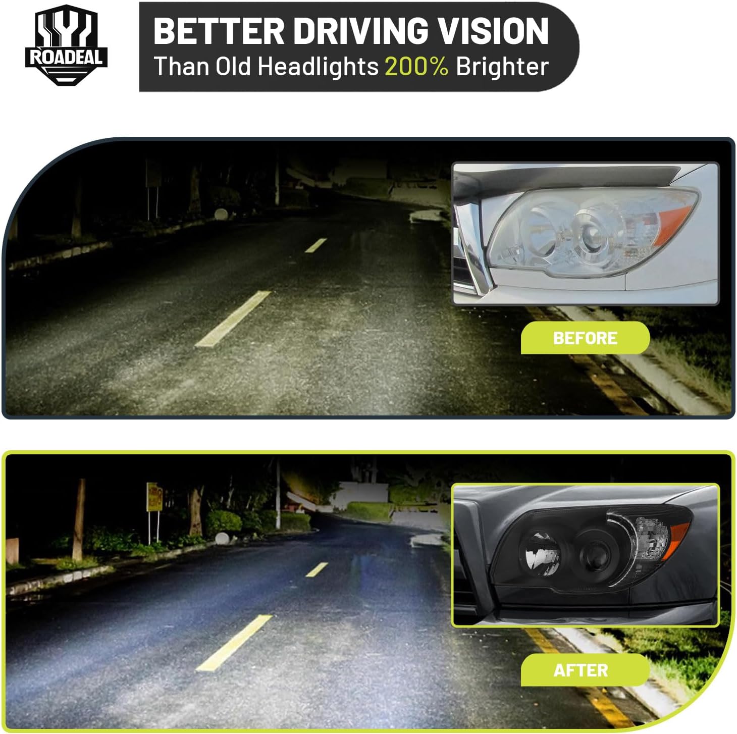 Headlights W/Bulbs for 2006 2007 2008 2009 4Runner Limited Sport SR5 Projector Headlights Headlamp Replacement Chrome Housing Passenger and Driver Side