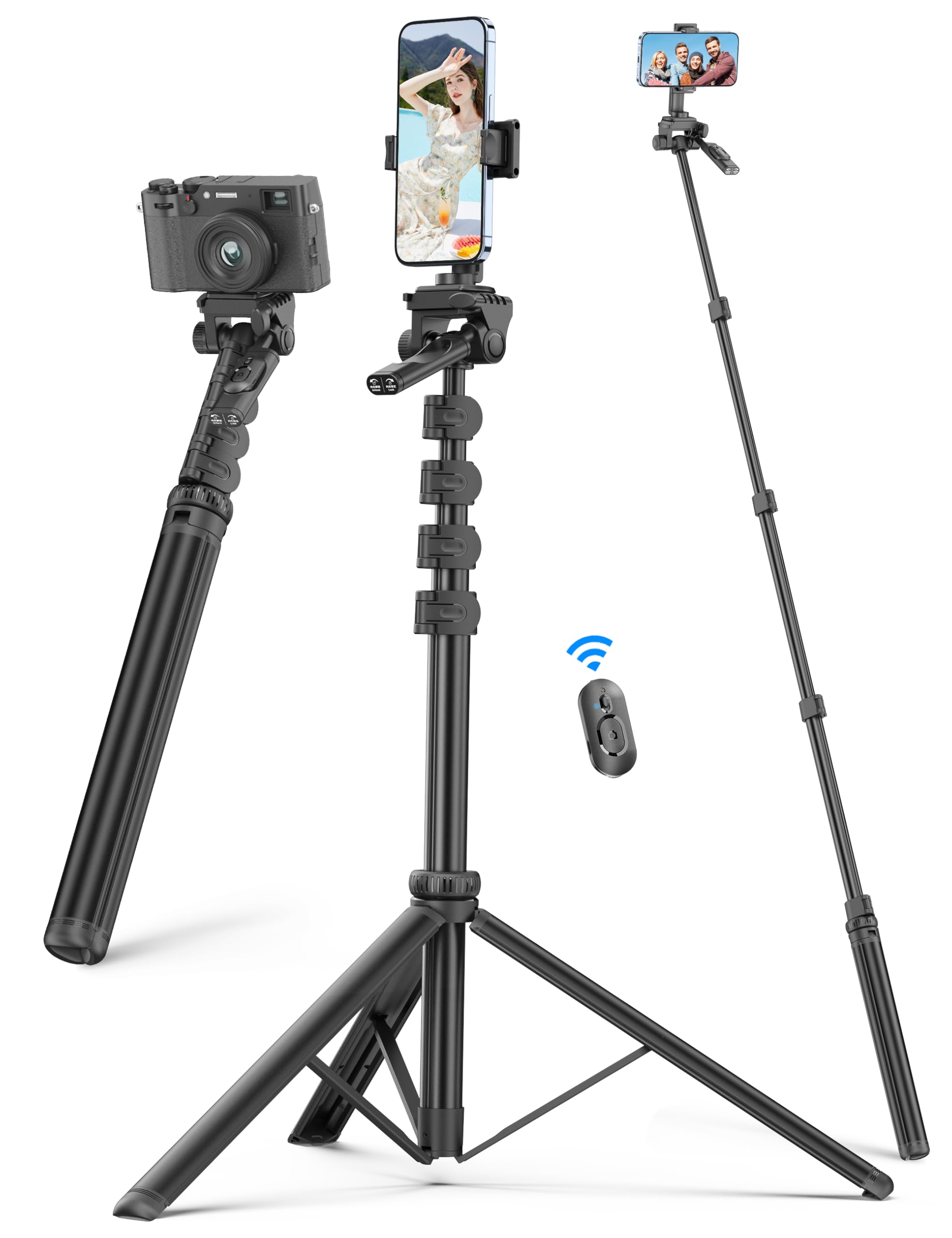 72'' Selfie Stick For IPhone,Tripod Wireless Remote For Selfies Group Photograph - View #9