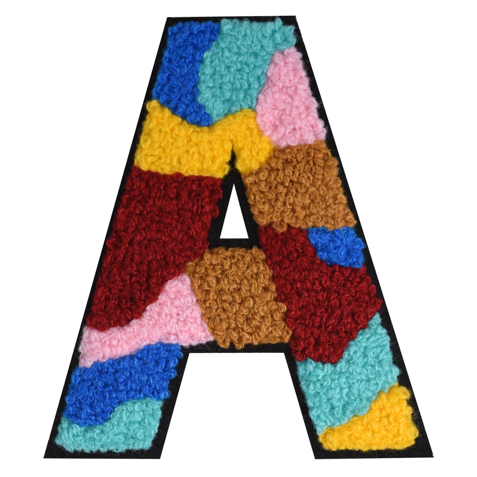 QianSiLi 4.5 Inch Chenille Iron On Letters for Clothes Varsity Letter Patches Embroidered Patch Iron On Patches for Clothing Varsity Jacket Hoodie (Multi Color,A)