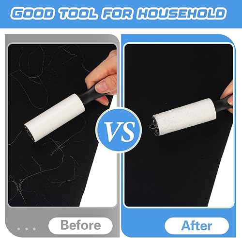 Miniatura 4 de Zhehao Paquete de 60 rodillos de pelusa de tamaño de viaje, rodillos removedores de pelo de mascotas, mini removedor de pelusas, rodillo adhesivo