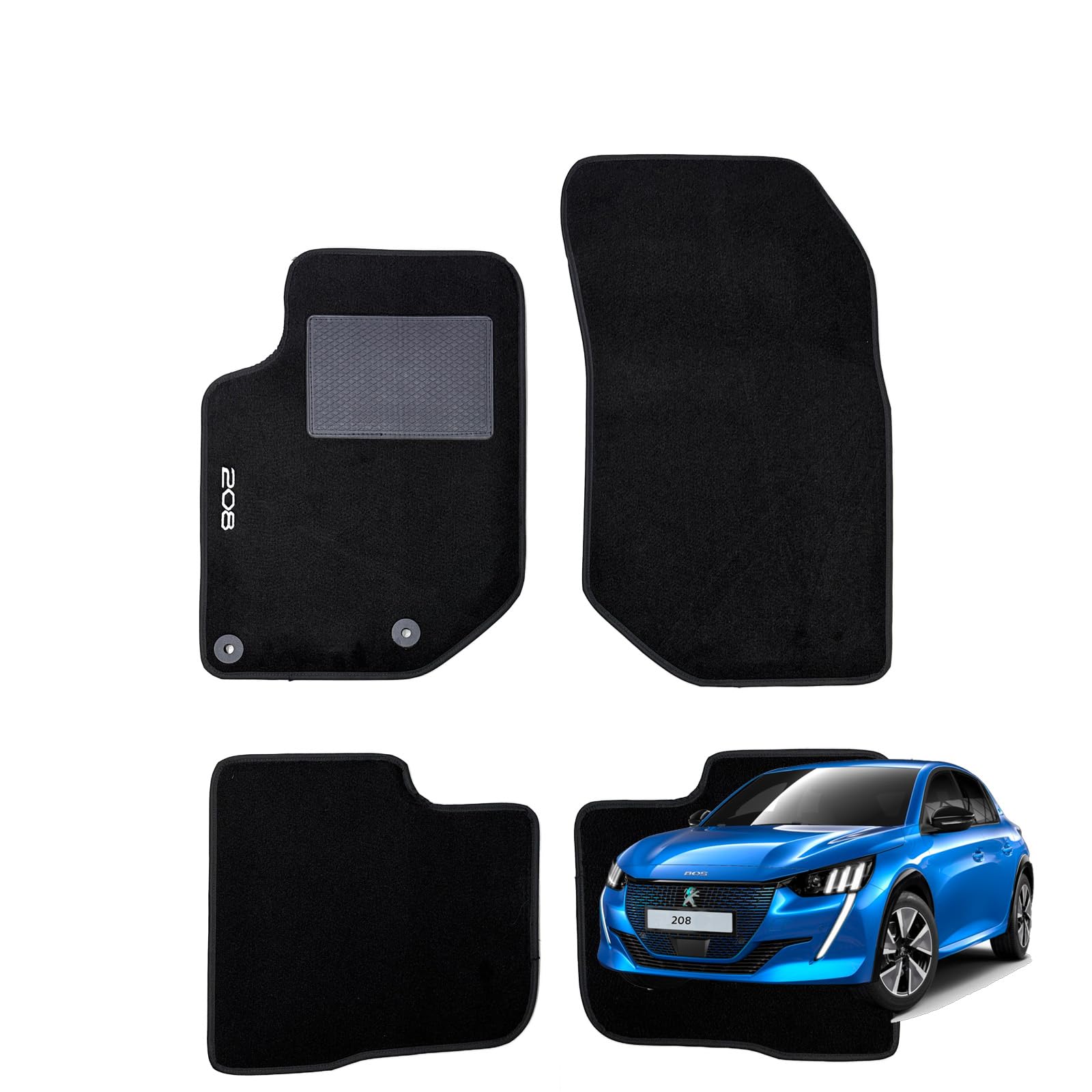 Tappetini Auto Sprint In Moquette Antiscivolo – Compatibili Con Peugeot 208 I (2012-2019) E 2008 I (2013-2020) - 4