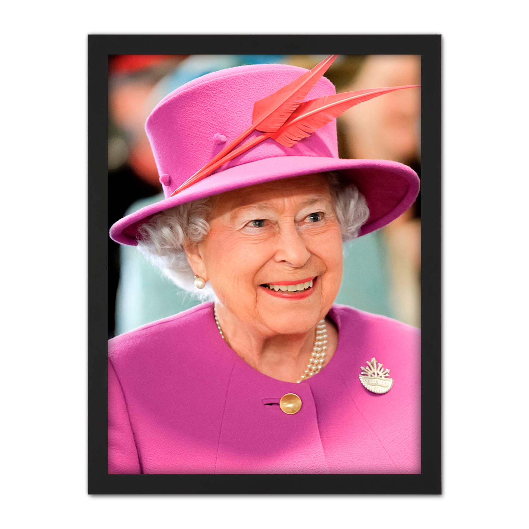 Rouse Portrait Queen Elizabeth II England Photo Artwork Framed Wall Art Print 18X24 Inch