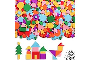 Jumbo Pack of 1500 Colorful Foam Shapes Stickers for Creative Kids, DIY Craft Supplies
