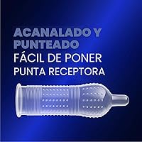Vista 9 de Preservativos ultrafinos, acanalados, punteados con lubricante retardante, Durex Performax Intense - Preservativos de látex de goma natural, 12