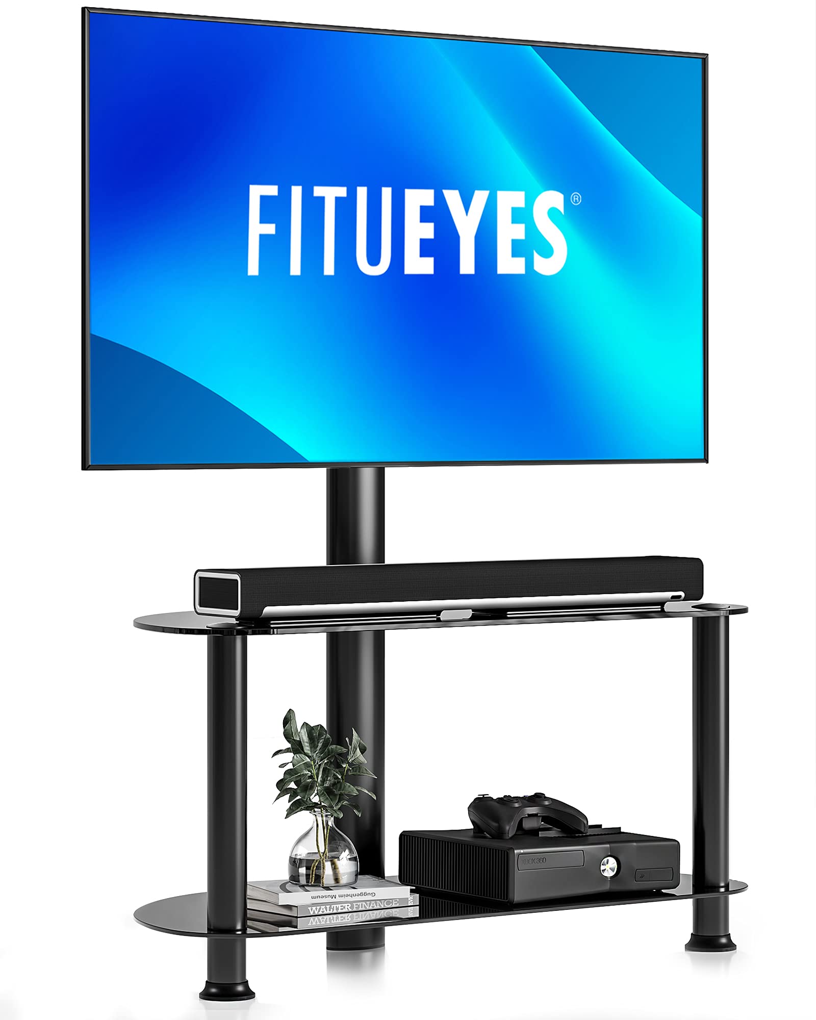 FITUEYES Swivel Floor TV Stand/Base with Mount Height Adjustable