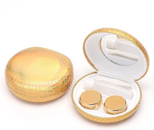Muf Twinkle - Funda portátil para lentes de contacto, kit de viaje para lentes de contacto con espejo, contenedor, pinzas, botella de solución para