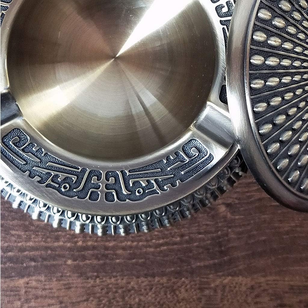 Ash Tray Bronze Ashtray With Lid Outdoor Home Coffee Table Office Desktop Decoration Chinese Retro Ashtray 5.11 Inch Smoker Gift Outdoor Ashtray