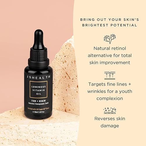 Miniatura 4 de JSHealth Aceite facial hidratante para mujeres y hombres con aceite de rosa y aceite de vitamina E para la piel, aceite facial para piel seca