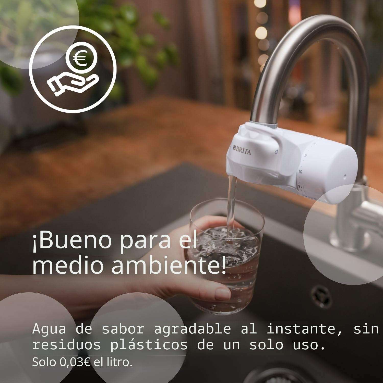BRITA Pack de 3 filtros de agua on Tap V (= 4 meses de filtración) – para agua filtrada al gusto agradable al instante, directamente desde tu grifo de cocina.