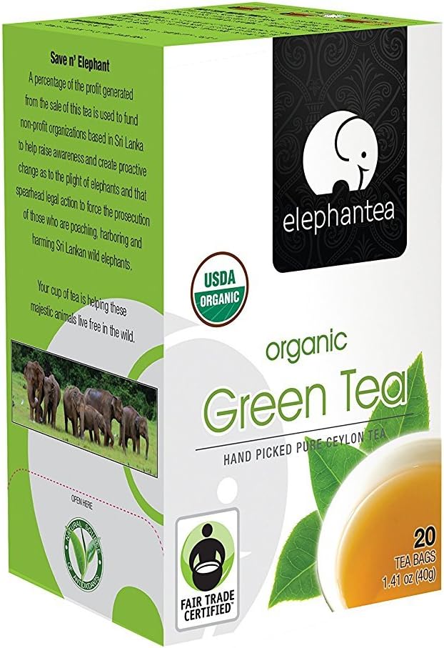 elephantea Organic Green Tea, 1.41 Ounce