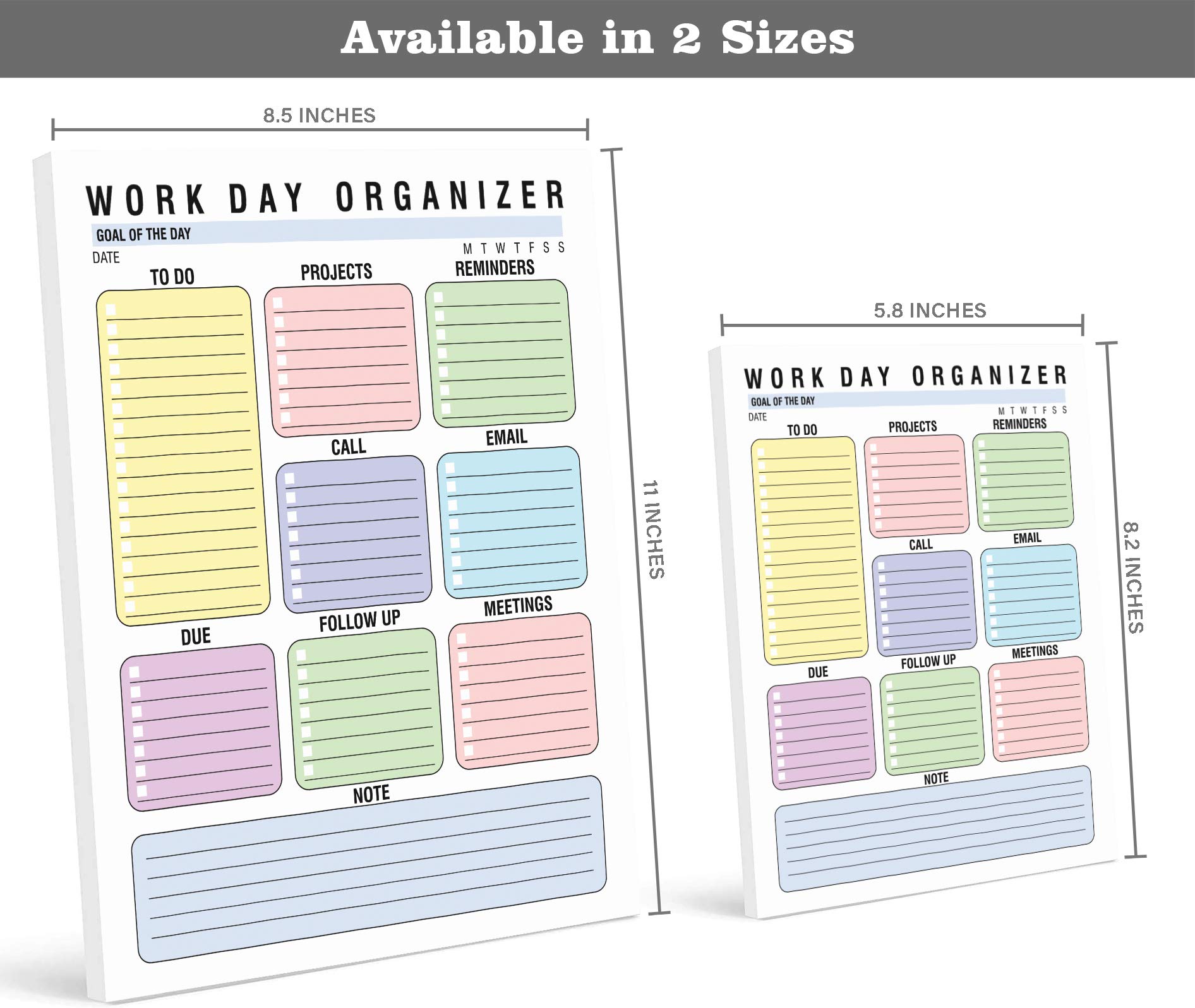 Lavoro Quotidiano Calendario del Pianificatore di Agenda Organizer, Casa-E Lavoro D'Ufficio Journal-50 Pagine Aggiornate per Lacrima per Task per Tutti I Giorni al Largo Notepad- Notes