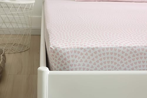 Miniatura 6 de Vonty Juego de sábanas para niños, tamaño individual XL, con estampado de corazón rosa, para niñas, de microfibra suave y ligera, fácil de lavar (1