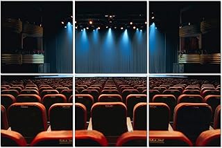 6 Pack Art Acoustic Panels empty vintage seat auditorium theater stage Soundproof Wall Panels, 48"x72" Decorative Sound Absorbing Panels, Acoustic Treatment for Home, Office