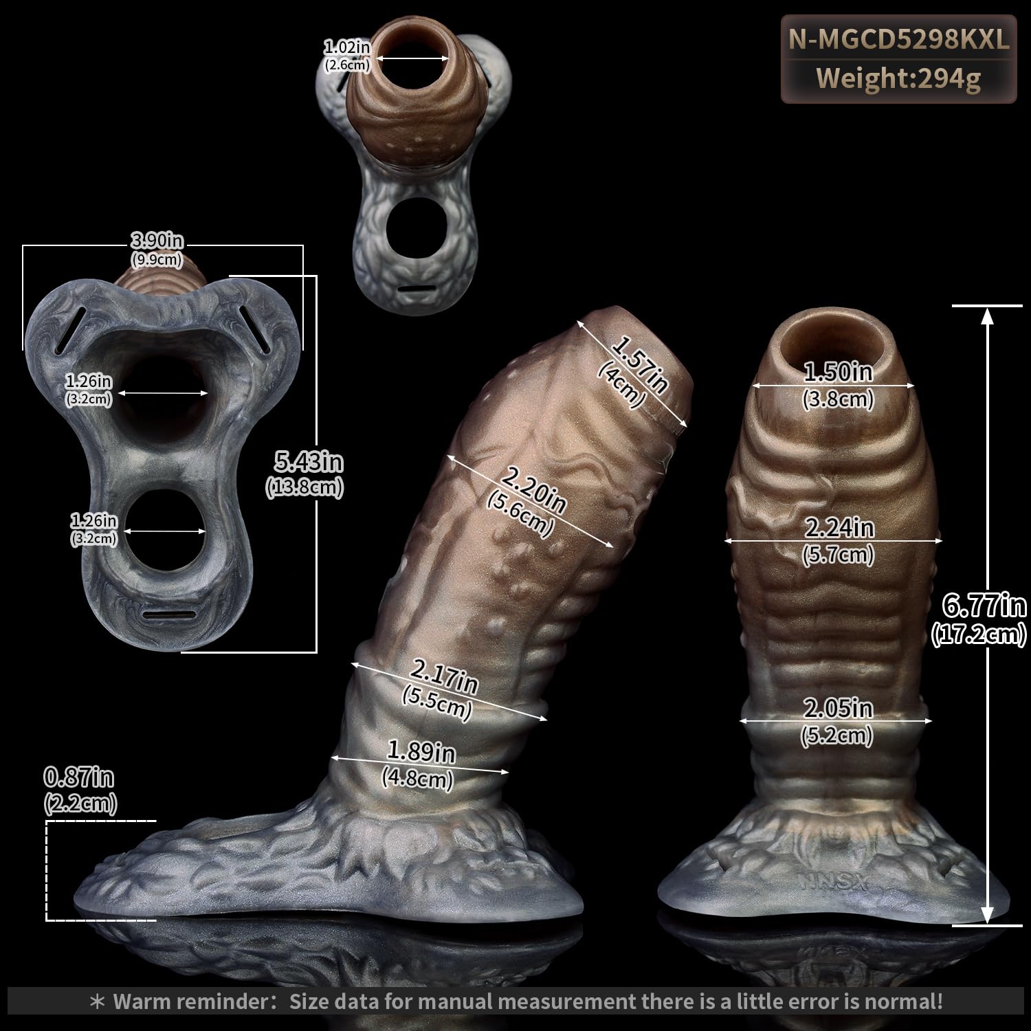 Gaine pénienne silicone avec harnais PU XL
