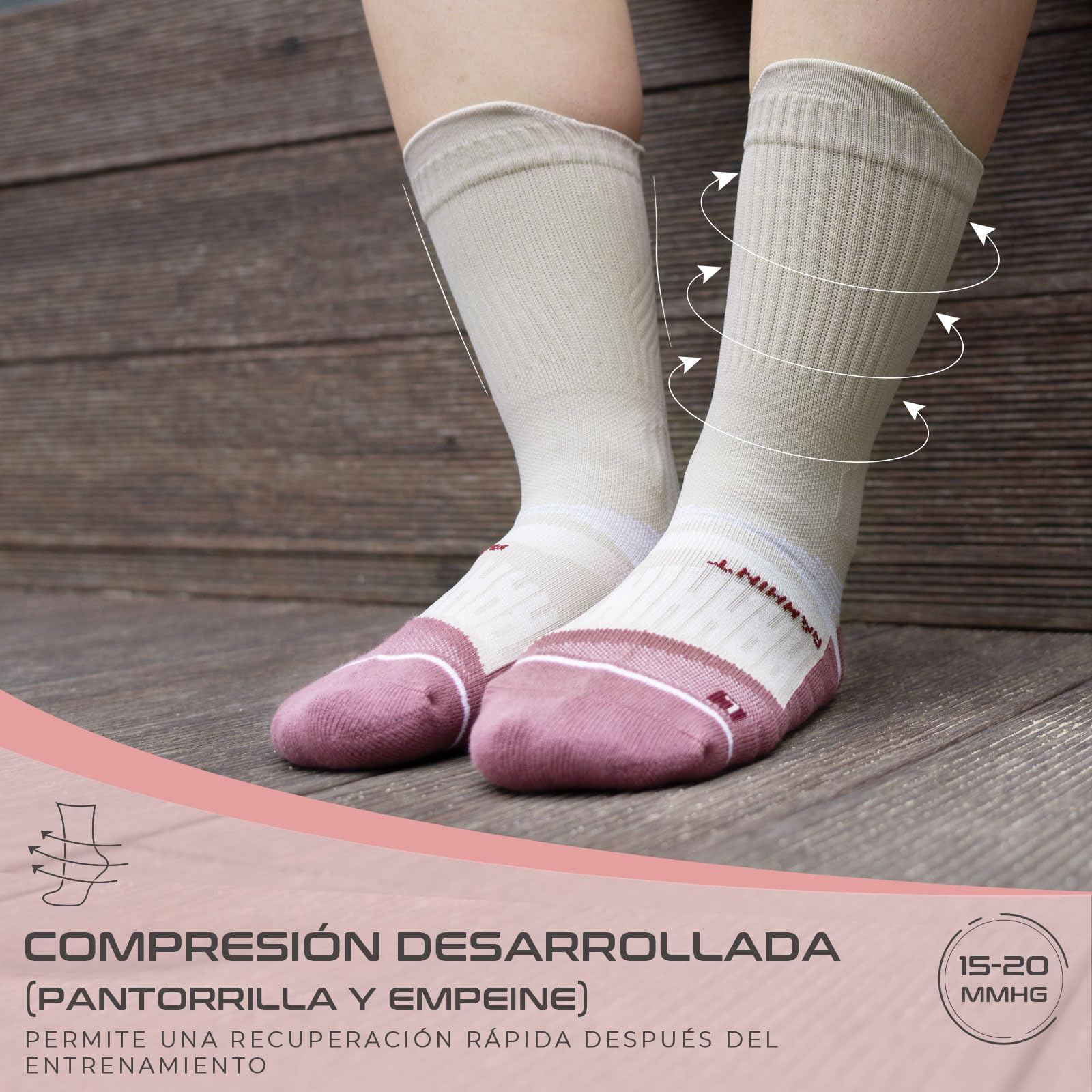 Rahhint Coolmax Calcetines Running para Mujer Antiampollas Compresión Sin Costuras paquete de 3
