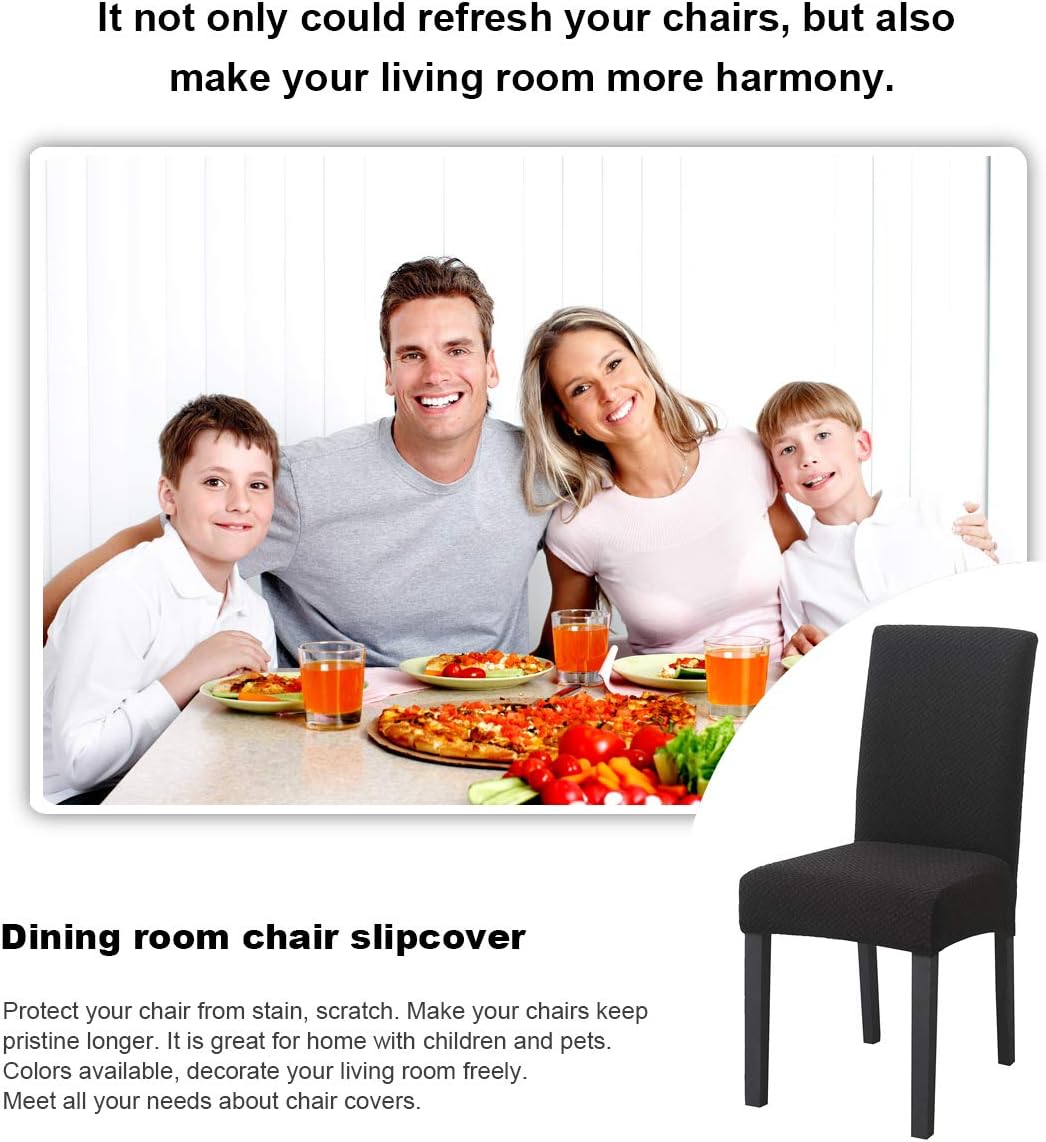 Exclusive Discount 80% Offer Kivors Universal Thicken Stretch Chair Slipcovers, Removable Chair Cover Washable Dining Chair Cover Chair Protective Covers for Husse Hotel Party Banquet (Knit Black, 6)