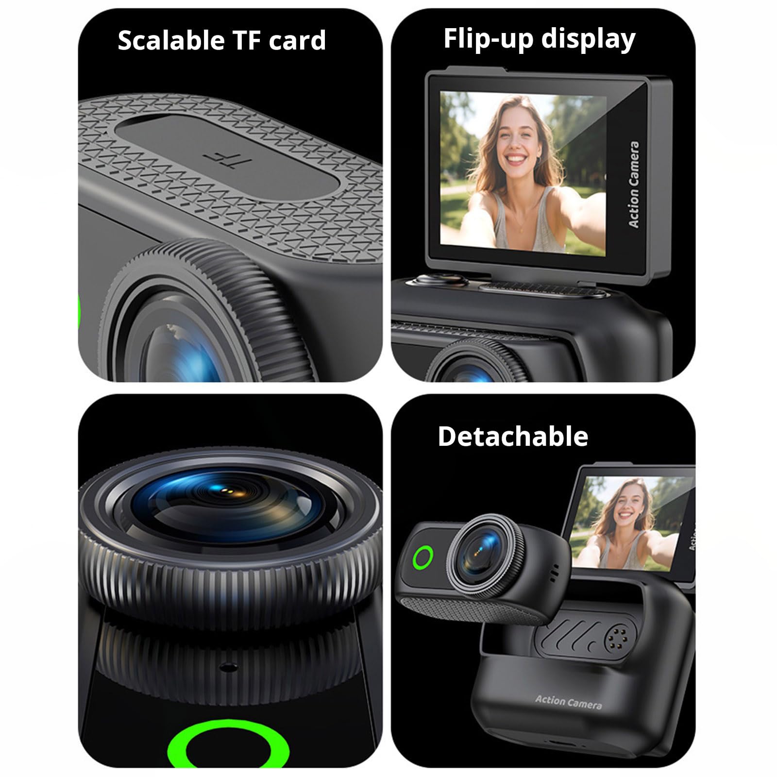 Alte chiare videocamere della macchina fotografica 4K di sport del pollice con la carta di 32GB AntiShake per l'avventura di azione