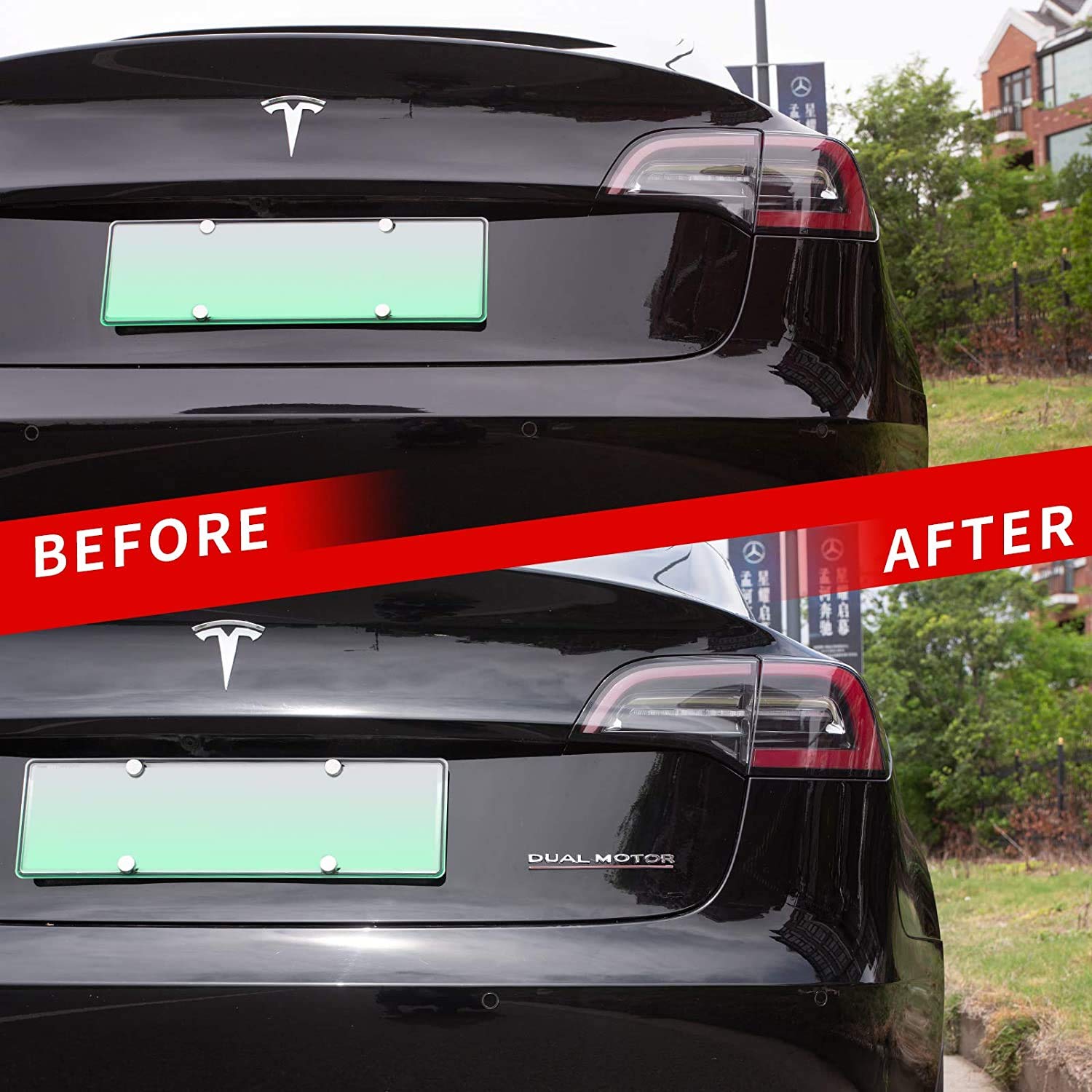 Adesivi cofano F Racing Tricolore compatibile con Tesla Model Y