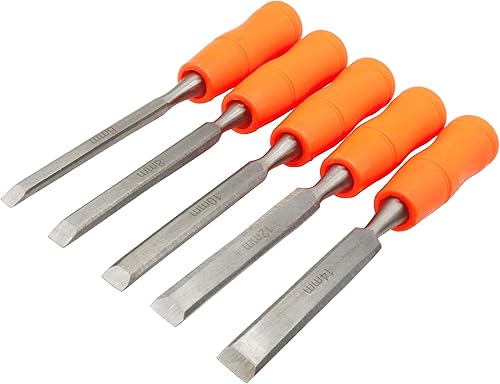 Miniatura 6 de LBY Juego de cinceles de madera de 5 tamaños, 6/8/10/12/0.551 in (.24''/.31''/.39''/.47'') kit surtido de cinceles para carpintería y tallado