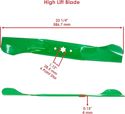 Miniatura 2 de Caltric Paquete de 2 cuchillas de cubierta de 46 pulgadas compatibles con Troy Bilt Mustang 46 XP 2013-2019942-04244A 742-04290
