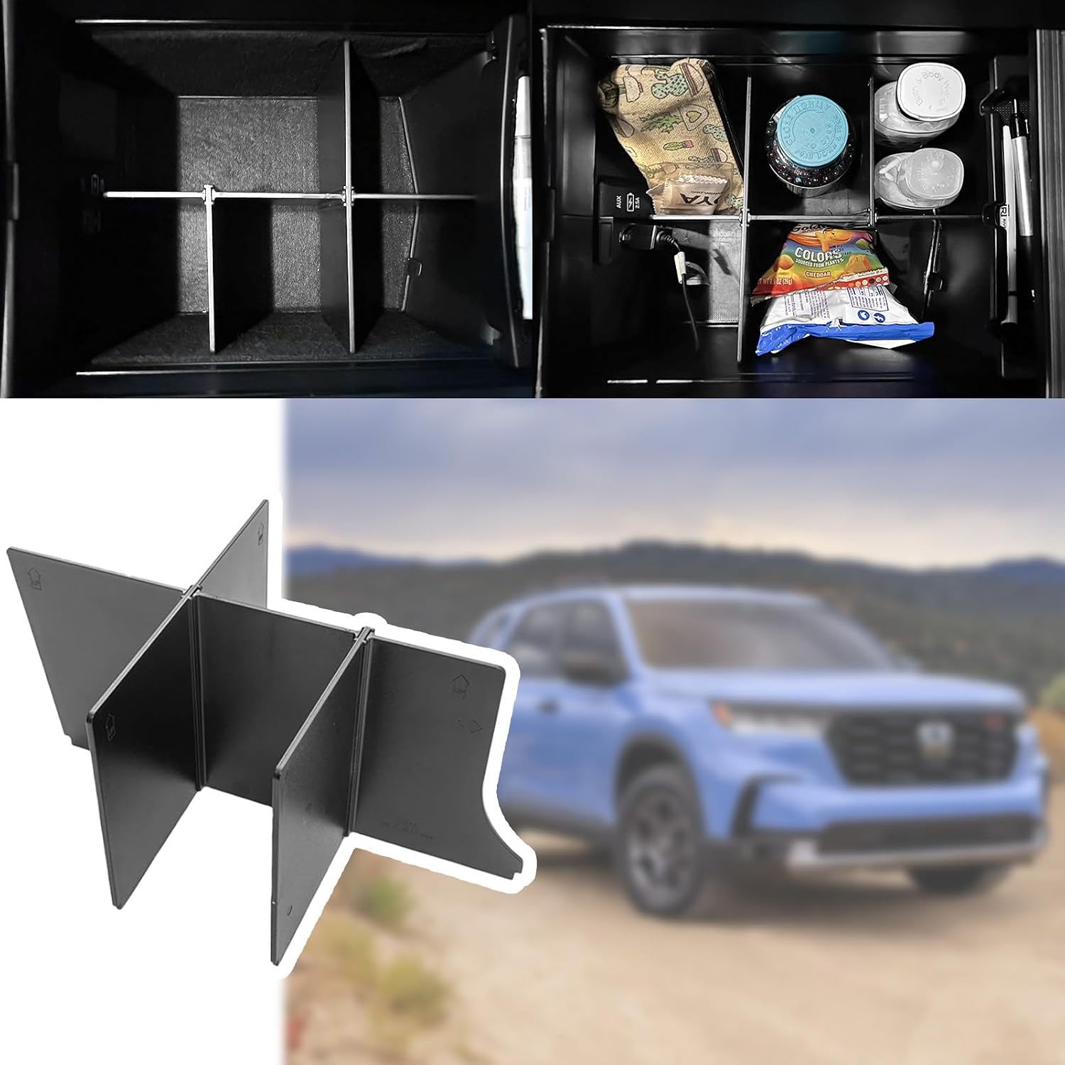 Large space separation Dividers and Glove Box Organizer for Pilot 2016-2022 / Ridgeline 2017-2022 2023/ Passport 2019-2022 2023 Accessories