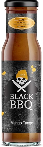 Black BBQ Mango Tango Feinkostsauce | Grillsauce für Fleisch, Fisch & Gemüse | Marinade | Dip | Burger Sauce | Hamburger Sauce | BBQ Sauce | fruchtig, leicht scharf - 1